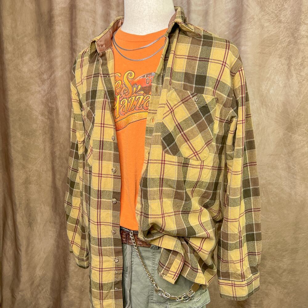 Vintage 90s Plaid Flannel Shirt Button Up Indie Sleaze Skater Grunge Lumberjack